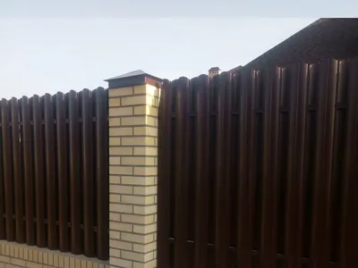 Забор из металлического штакетника №39 от 110 ₽ – купить от производителя |  Завод «Атлант»