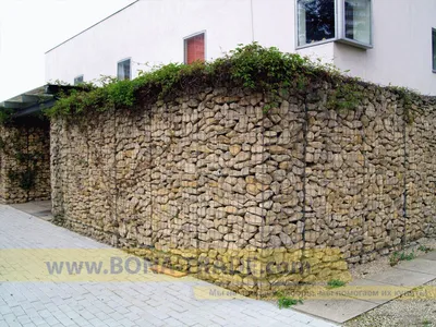 Забор из камня в сетке (габион), цена за м2, купить заборы Пергоны - Pergone