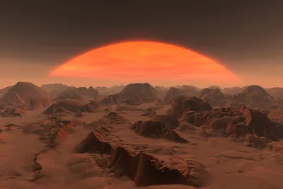 Закат на марсе» — создано в Шедевруме