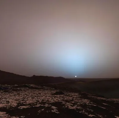 Голубой закат на Марсе, запечатленный…» — создано в Шедевруме