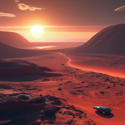 Закат на Марсе, марсианская панорама Иллюстрация штока - иллюстрации  насчитывающей песок, иностранец: 151199837