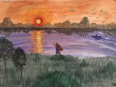 летний вечер закат у реки отражающее небо на воде Фото Фон И картинка для  бесплатной загрузки - Pngtree