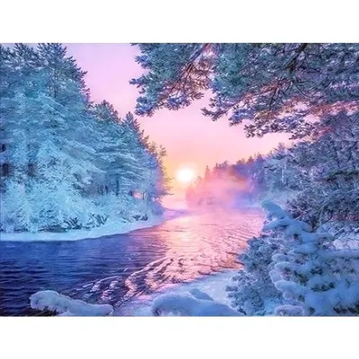 Универсальный свиток Закат солнца зимой А4