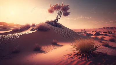 Закат в пустыне - Карандаш