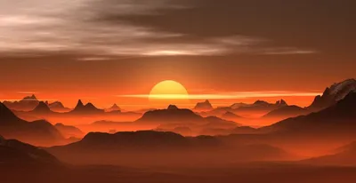 Закат в пустыне на фоне заката | Премиум Фото