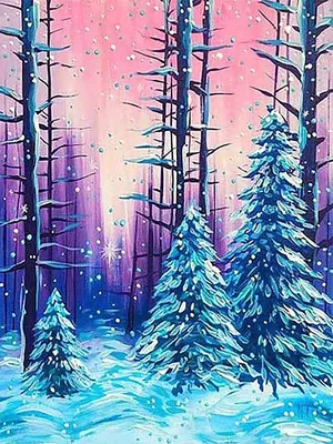 Картина Picsis Зимний лес, 660x430x40 мм 3159-10807531 - выгодная цена,  отзывы, характеристики, фото - купить в Москве и РФ