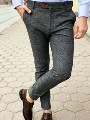 Зауженные мужские брюки серого цвета. Арт.:6-1272-3 – купить в магазине  мужской одежды Smartcasuals