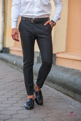 Мужские зауженные брюки черного цвета. Арт.:6-539-3 – купить в магазине  мужской одежды Smartcasuals