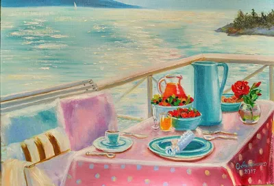 Картина по номерам \"Ранний завтрак у моря\" 40х50 Paintboy 10173280 купить в  интернет-магазине Wildberries