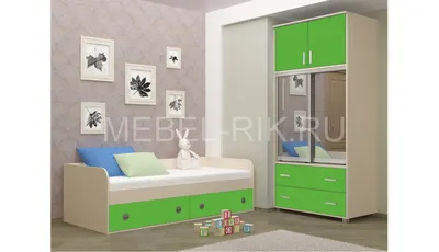 Дизайн детской комнаты в зеленом цвете - 75 фото