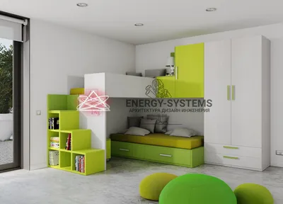 Интерьер зеленой детской • Energy-Systems