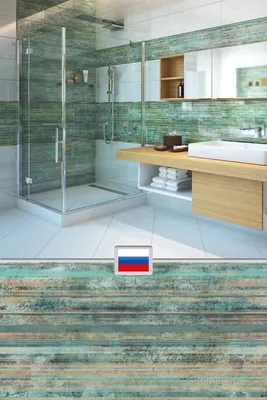 Зеленая плитка для ванной комнаты, современный скандинавский стиль