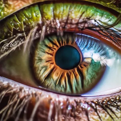 Серо-зелёно-карие глаза вблизи» — создано в Шедевруме