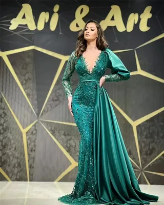 Вечерние платья зеленые длинные купить в Москве – Цена в интернет-магазине  PrincessDress