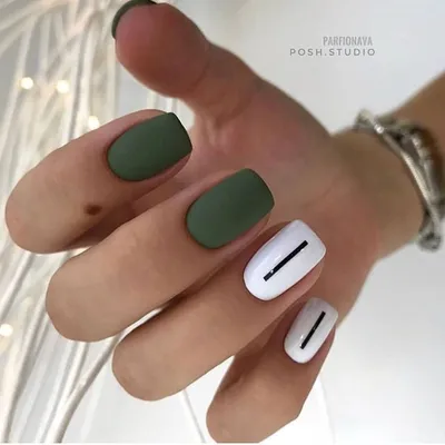 70+ матовый зеленый маникюр | Manicura, Manicura de uñas, Manicura para  uñas cortas