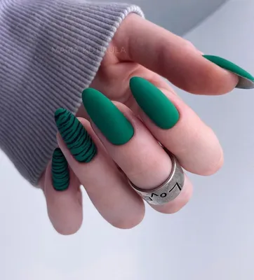 70+ матовый зеленый маникюр | Green nails, Nail art designs, Super nails