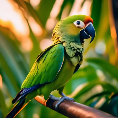 Зеленый попугай - 53 фото