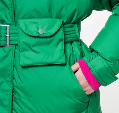 Зелёный пуховик с капюшоном JNBY в интернет-магазине Underline