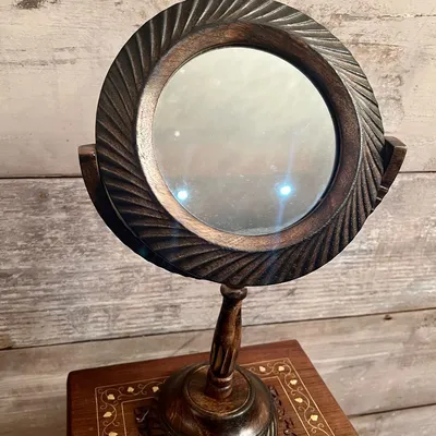 Зеркало Wood круглое в деревянной раме – EMZE