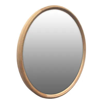 Зеркало круглое настенное 60 см, зеркало интерьерное, зеркало в деревянной  раме, зеркало для ванной | AliExpress