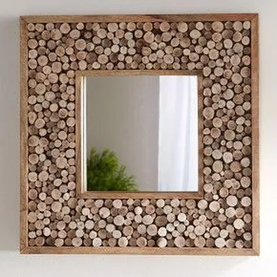 Зеркало в деревянной оправе «Бочка»