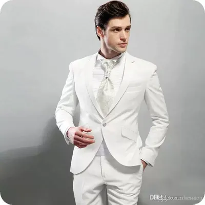 Купить Белый пиджак, комплекты, костюмы, Ropa Hombre, костюм для свадебной  вечеринки, повседневный мужской костюм, обычный комплект из 3 предметов:  куртка + брюки + жилет | Joom