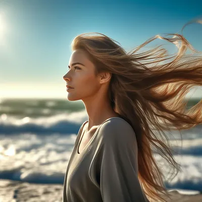 Девушка сидит на камне на берегу моря Photos | Adobe Stock