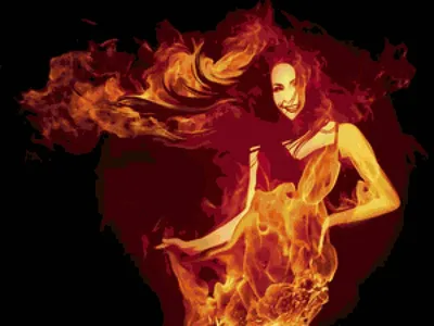 Женщина, символизирующего огонь Стоковое Фото - изображение насчитывающей  людск, повелительница: 189105876