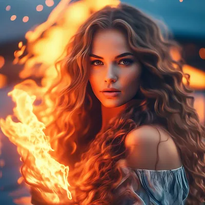 Женщина огонь, длинные вьющиеся …» — создано в Шедевруме