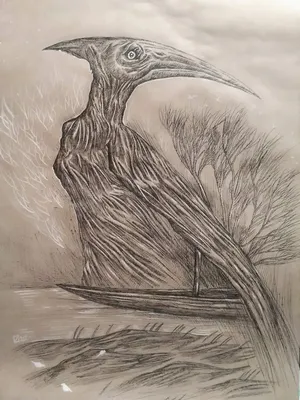 Картинка птица Туман девушка 4335x2187