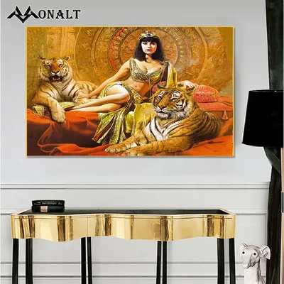 Картина по номерам \"Девушка-тигр\", в рамке, 40 x 50 см, 18 цветов купить по  цене 630 ₽ в интернет-магазине KazanExpress