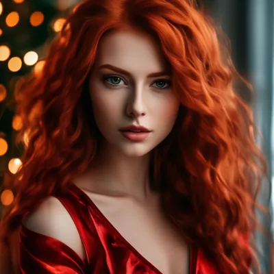 Девушка с рыжими волосами» — создано в Шедевруме