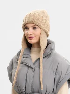 Женская теплая шапка ушанка вязаная купить по низким ценам в  интернет-магазине Uzum (794275)