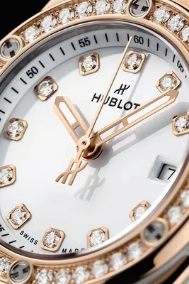 ᐈ Часы женские 【Hublot Big Bang Original 38mm Quartz Gold Blue Diamonds  361.PX.7180.LR.1204】 Купить в Киеве, цены | Watches Master