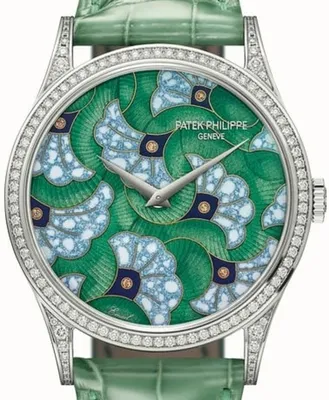 ᐈ Часы женские 【Patek Philippe Calatrava Wax Print in Greens 5077/100G-043】  Купить в Киеве, цены | Watches Master