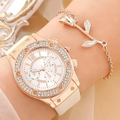 Купить Набор часов, роскошные женские модные элегантные наручные часы со  стразами, кварцевые часы для девочек, женские часы Relogio Feminino | Joom