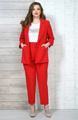 Брючный костюм Белтрикотаж 6850 красный купить в интернет-магазине |  belzvezda.ru