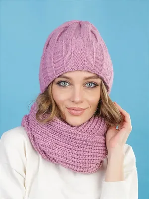 Комплект женский шапка и шарф/женская зимняя/вязаная/спицами Aya May Wear  16655699 купить в интернет-магазине Wildberries