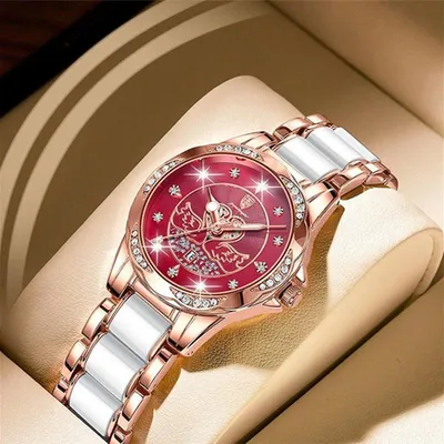 Купить 2022 Популярные швейцарские брендовые роскошные модные новые  водонепроницаемые светящиеся женские часы с бриллиантами и кристаллами,  украшенные календарем, кварцевые часы | Joom