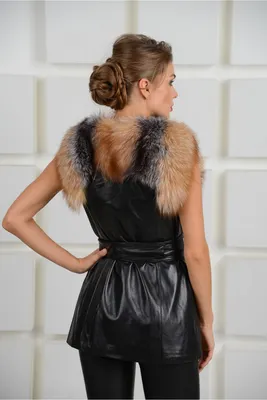 Стоимость Жилет меховой модного из чернобурки недорого | Артикул: 8198-L