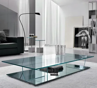 Журнальные Столики: 225+ (Фото) из Стекла, Дерева, Металла | Modern glass  coffee table, Glass table living room, Table decor living room