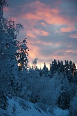 Красивый зимний рассвет в горах» — создано в Шедевруме