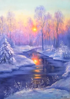 Пазл «Красивый зимний закат» из 150 элементов | Собрать онлайн пазл №140870
