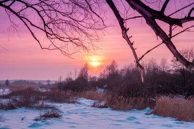 Закат в деревне зимой (57 фото) - 57 фото
