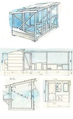 Чертеж курятника на 10 кур с размерами: фото и схемы