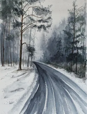 Купить картину зимний лес маслом 👑 Hvalina.Ru
