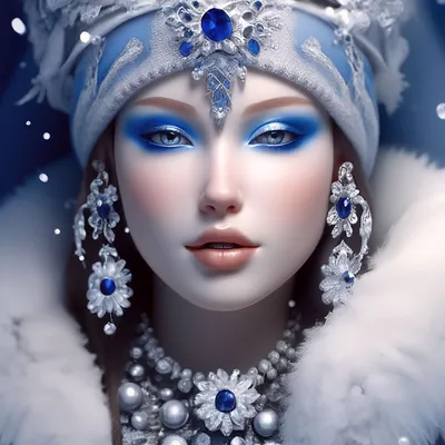 Зимний макияж,девушка зима,…» — создано в Шедевруме