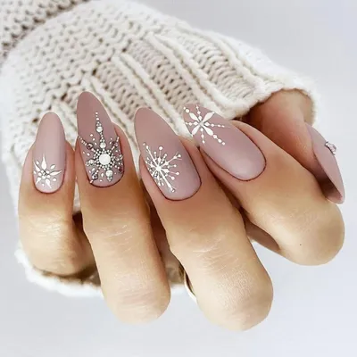 Новогодний маникюр со снежинками | Дизайн ногтей | Winter snowflake nail  art design ❄️ - YouTube