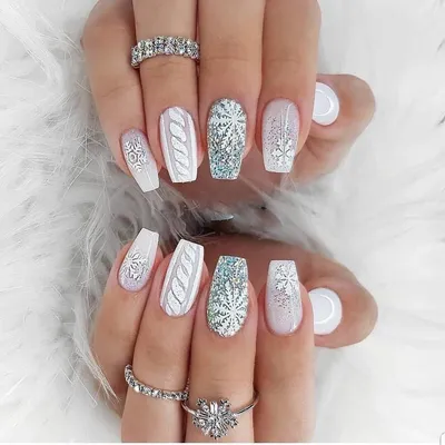 Новогодний маникюр СНЕЖИНКИ - New Year Nails - YouTube