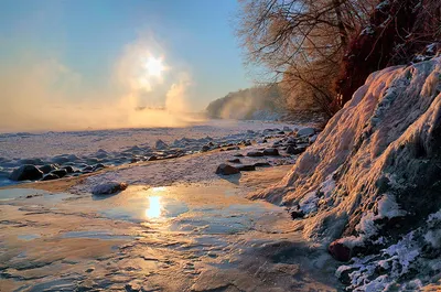 зимний рассвет на берегу реки в Варшаве Стоковое Изображение - изображение  насчитывающей город, подача: 232982517